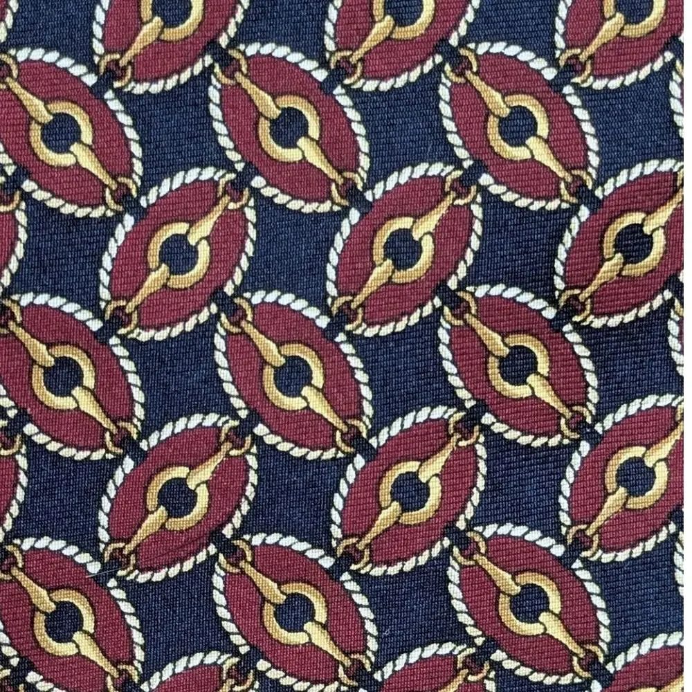 Brooks Brothers Makers Silk Tie Navy Maroon Gold Nautical Preppy Vintage 80s